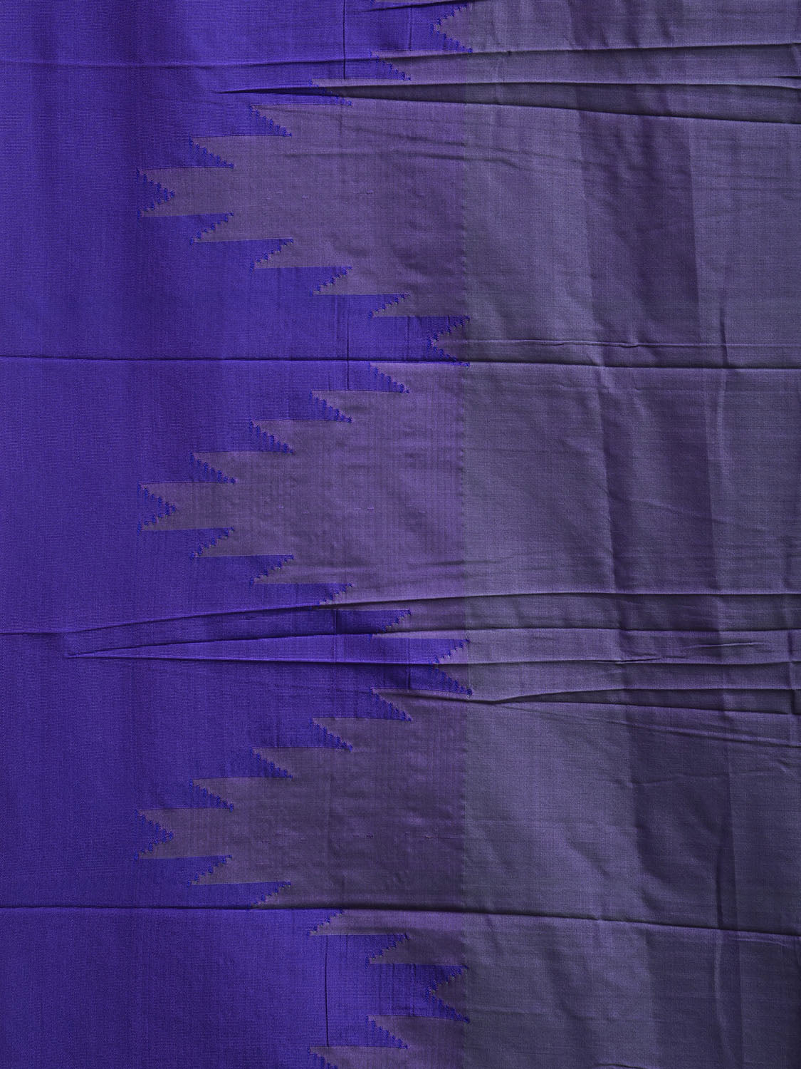 Dark Blue and Grey ilkal Viscose Plain Saree with Big Temple Border Design il0047