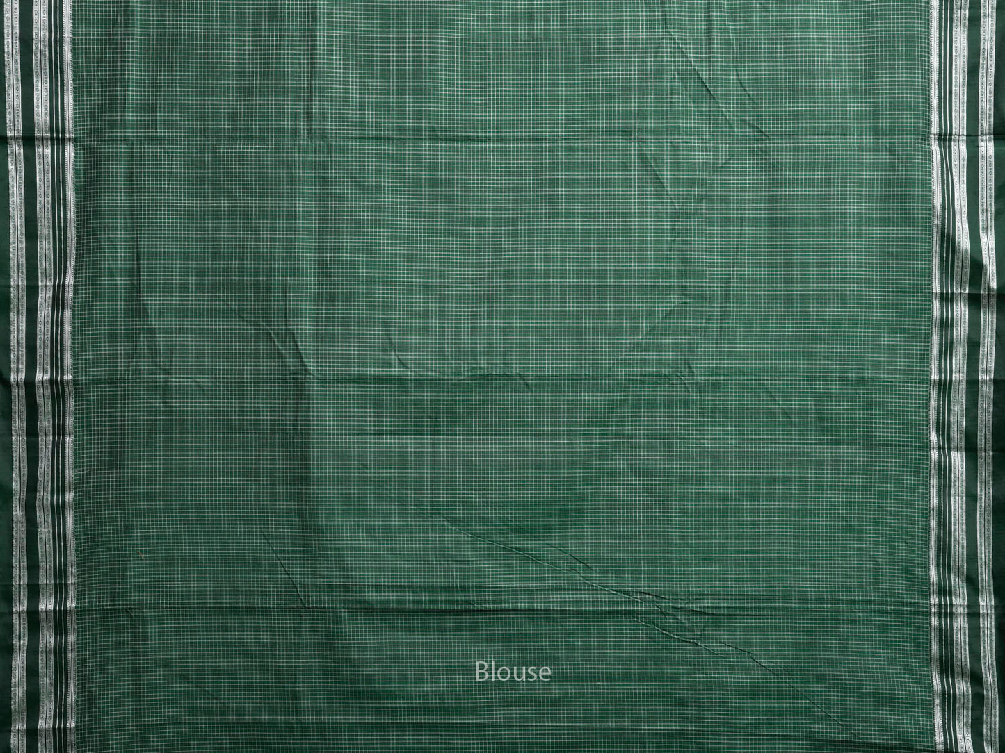 Green ilkal Cotton Viscose Saree with Checks and Pallu Design il0063