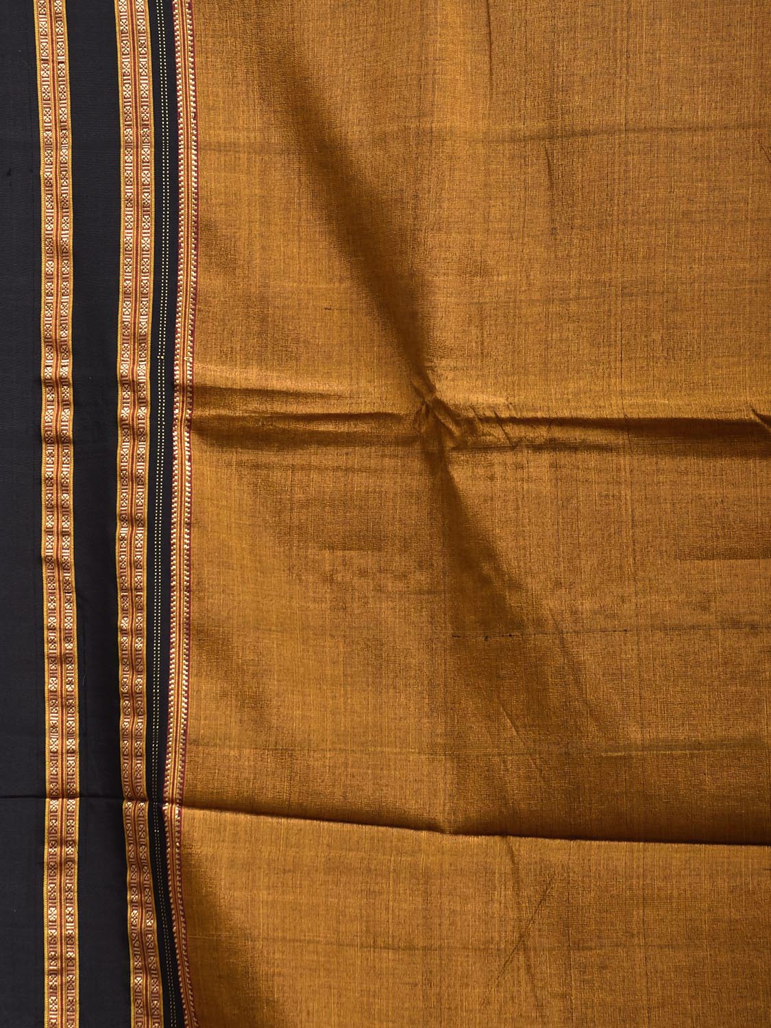 Yellow and Red ilkal Viscose Plain Saree with Two Sided Pallu Design No Blouse il0087