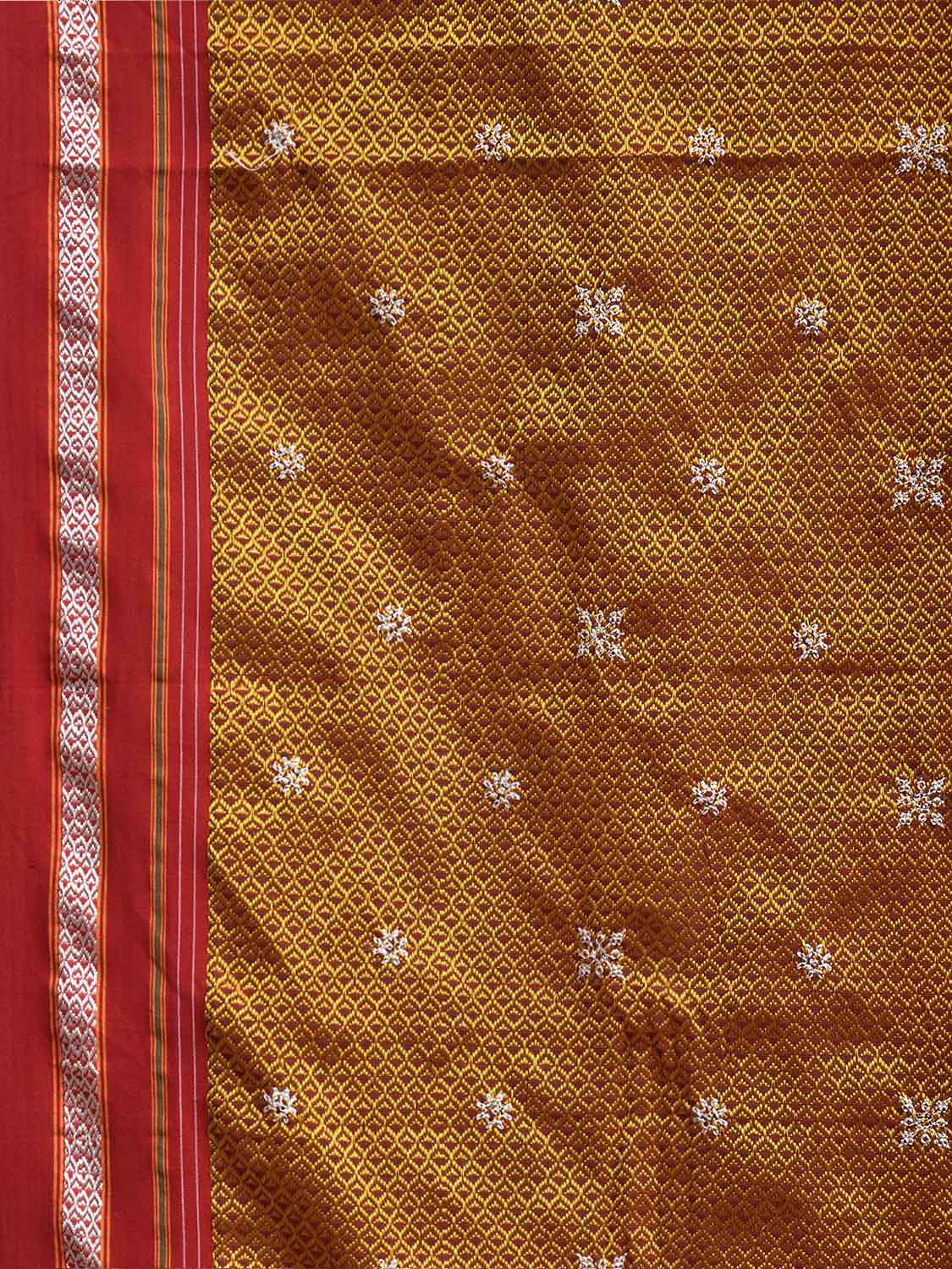 Yellow and Red ilkal Jacquard Viscose Saree with Kasuti Work Design No Blouse il0130