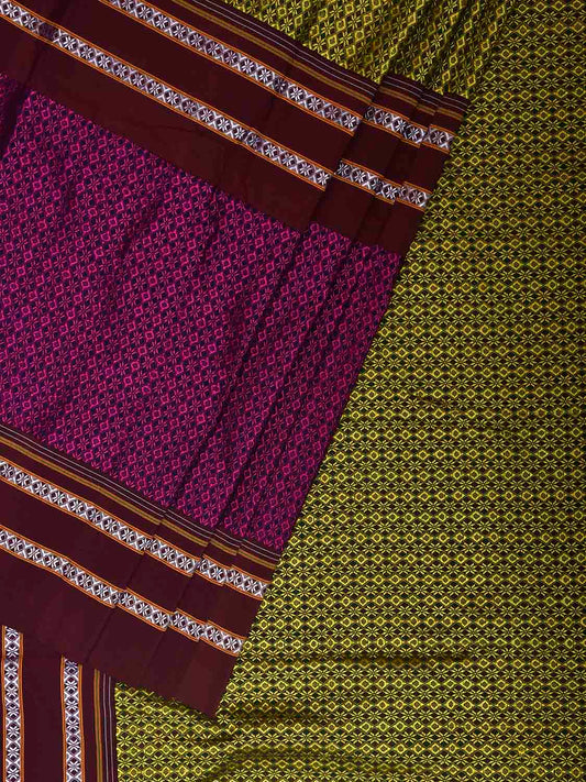 Green and Purple ilkal Jacquard Viscose Saree with Big Border Design No Blouse il0134