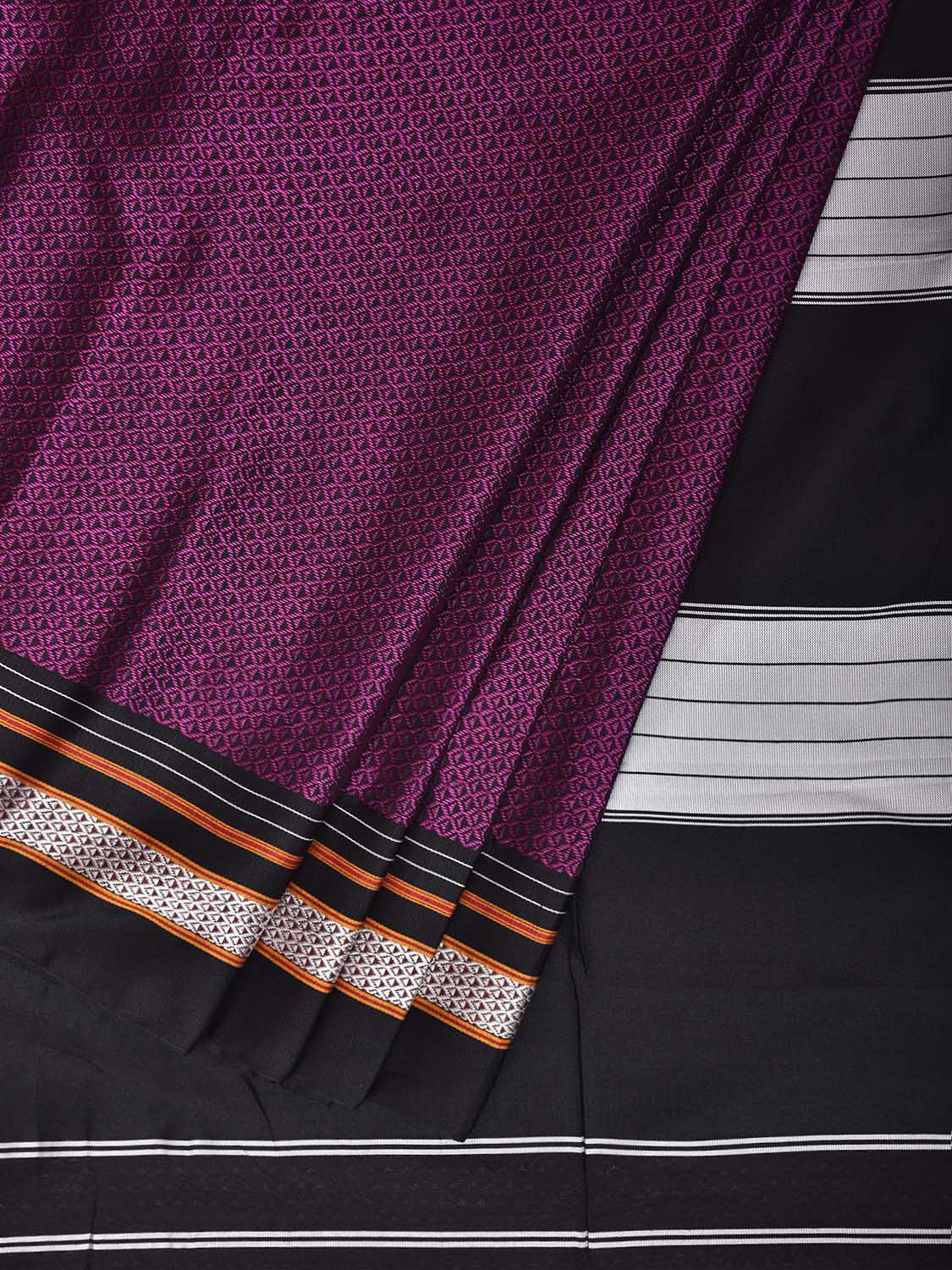 Purple and Black ilkal Jacquard Viscose Saree with Contrast Pallu Design No Blouse il0135
