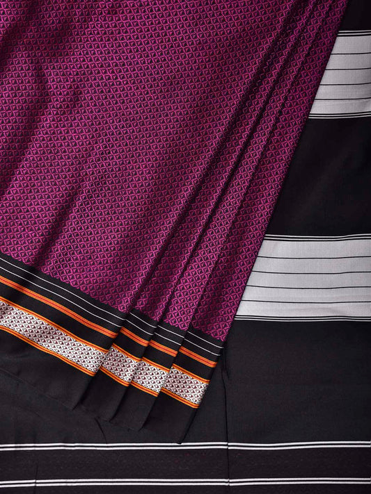 Purple and Black ilkal Jacquard Viscose Saree with Contrast Pallu Design No Blouse il0135