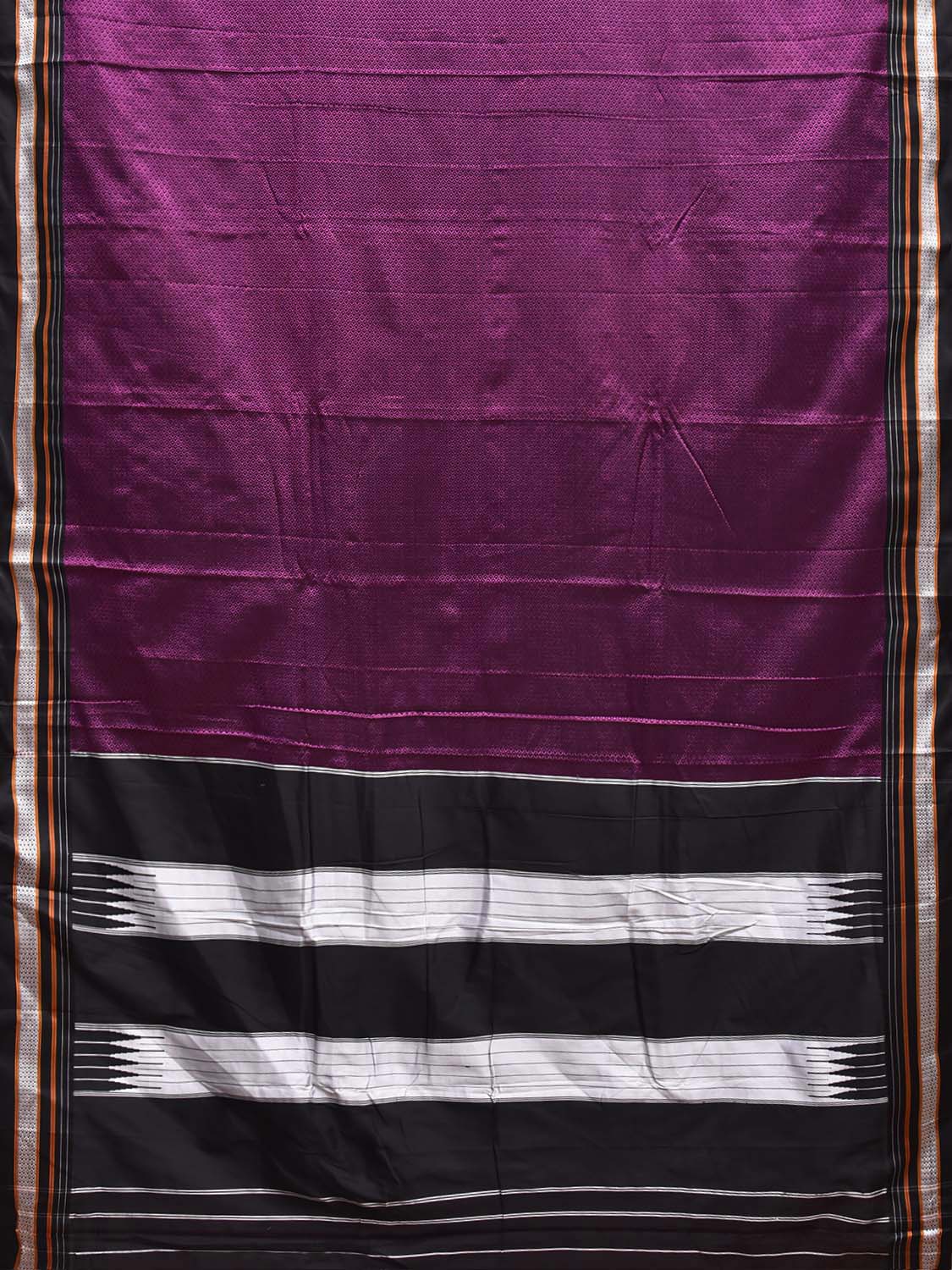 Purple and Black ilkal Jacquard Viscose Saree with Contrast Pallu Design No Blouse il0135