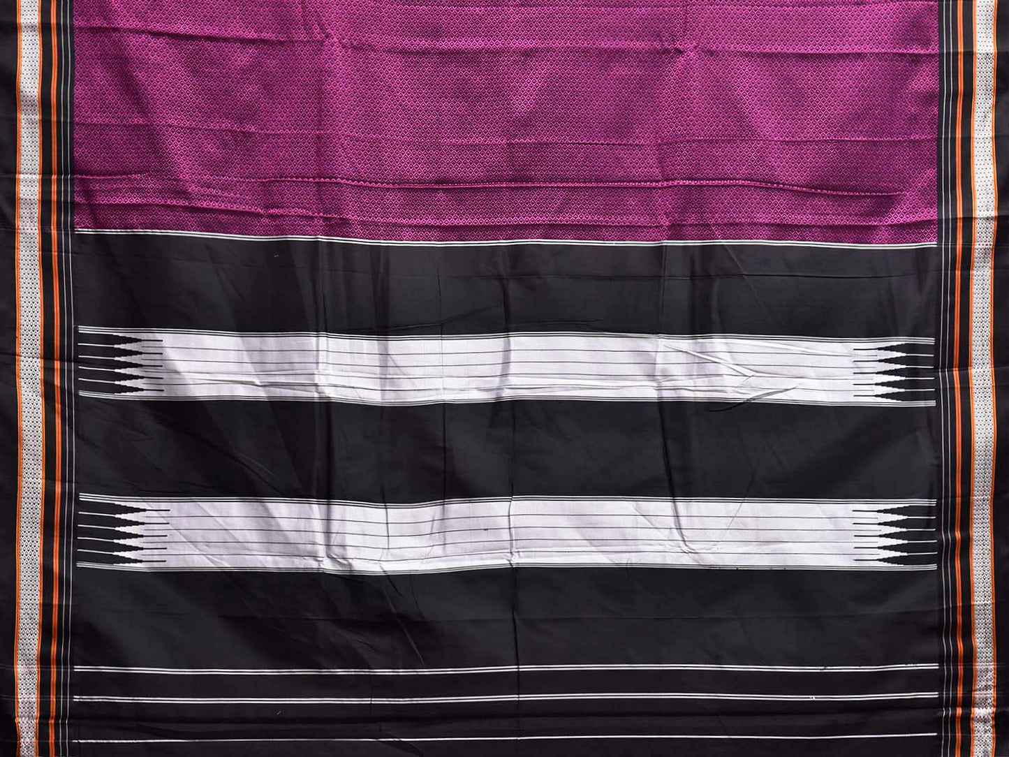 Purple and Black ilkal Jacquard Viscose Saree with Contrast Pallu Design No Blouse il0135