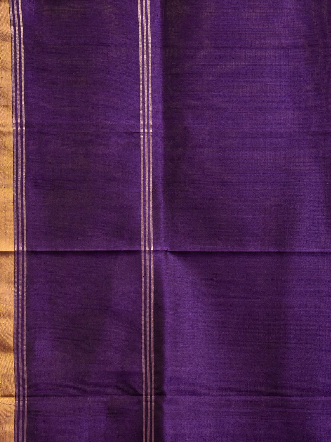 Indigo and Yellow Uppada Silk Handloom Plain Saree with Contrast Pallu Design u2355