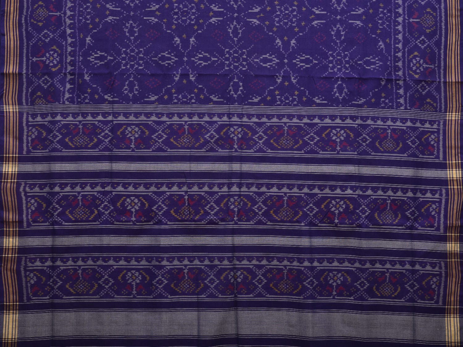 Indigo Ikat Cotton Handloom Saree with All Over Design i0726