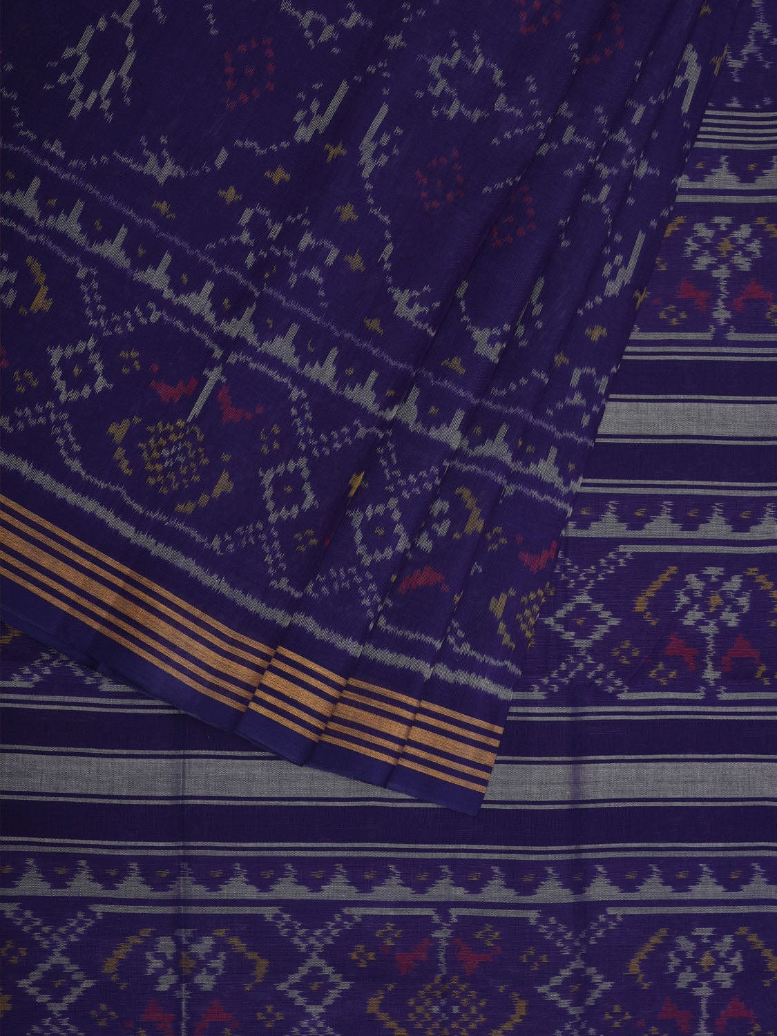 Indigo Ikat Cotton Handloom Saree with All Over Design i0726