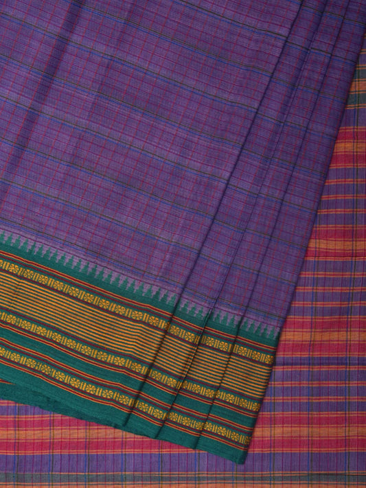 Indigo Narayanpet Cotton Handloom Saree with Strips Design No Blouse np0800