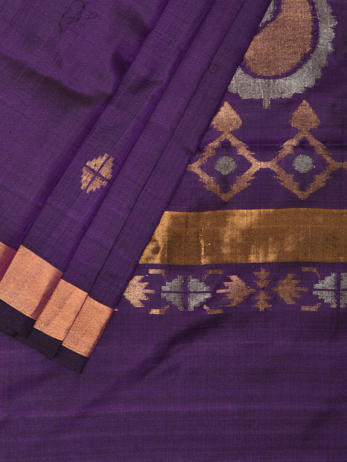 Indigo Uppada Silk Handloom Saree with Mango Pallu Design u1998