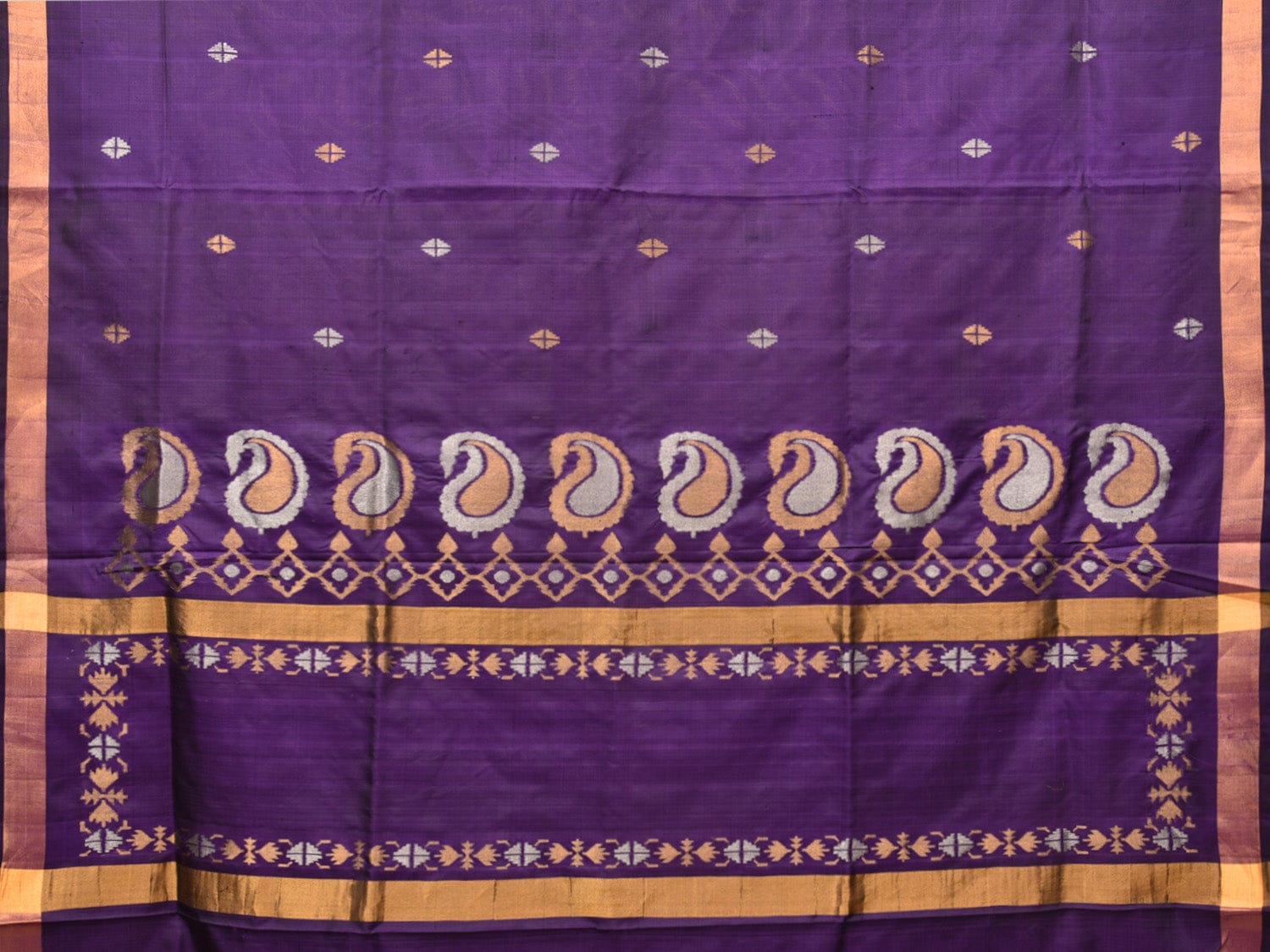 Indigo Uppada Silk Handloom Saree with Mango Pallu Design u1998