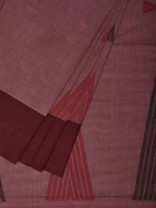 Burgundy Kanchipuram Cotton Saree with Body Buta and Temple Border Design k0672