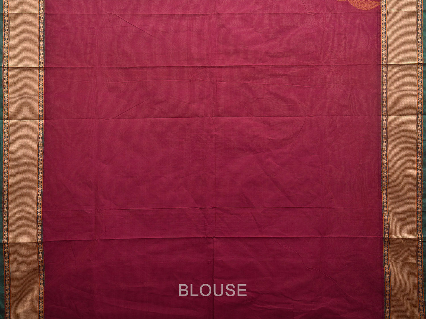 Magenta Kanchipuram Cotton Saree with Pallu and Border Design k0682