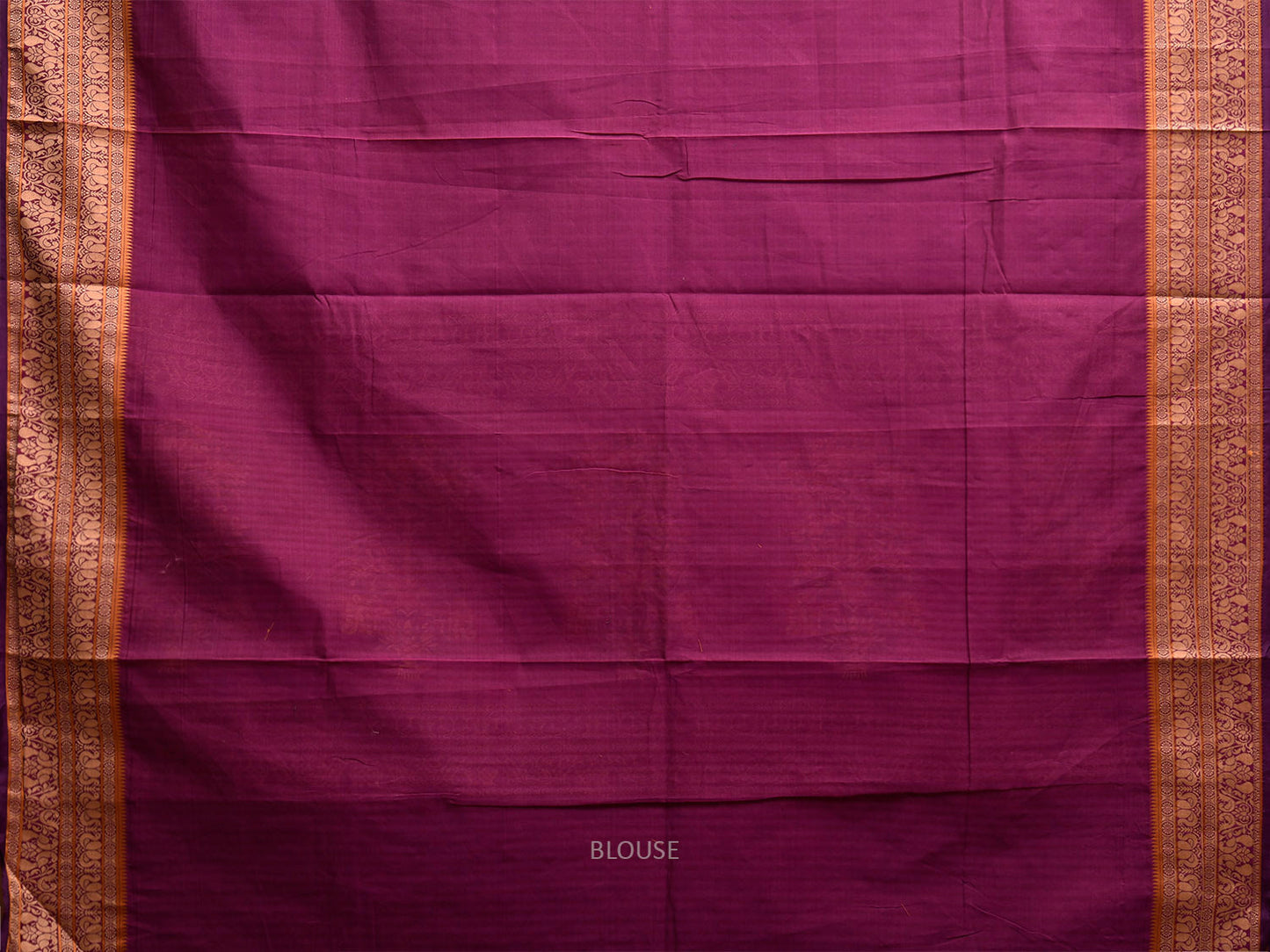 Purple Kanchipuram Cotton Saree with Buta and Peacocks Pallu Design k0945