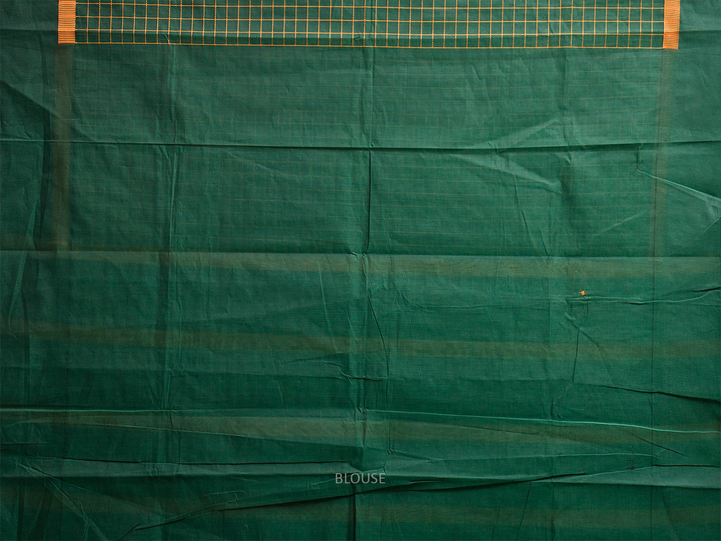 Green and Yellow Kanchipuram Cotton Saree with Big Checks and Strips Pallu Design k0986