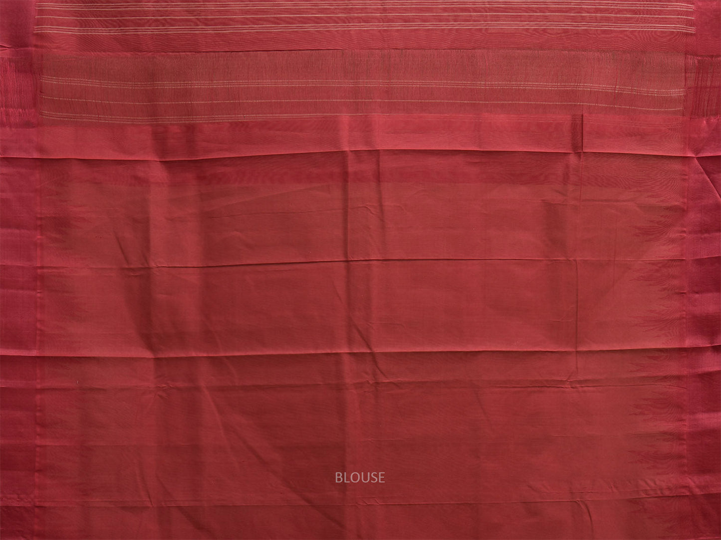 Cream and Maroon Khadi Cotton Handloom Plain Saree with Big Temple Border kh0726