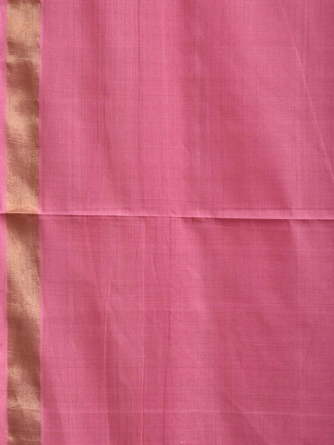 Pink Khadi Cotton Handloom Saree with Floral Pallu Design kh0737