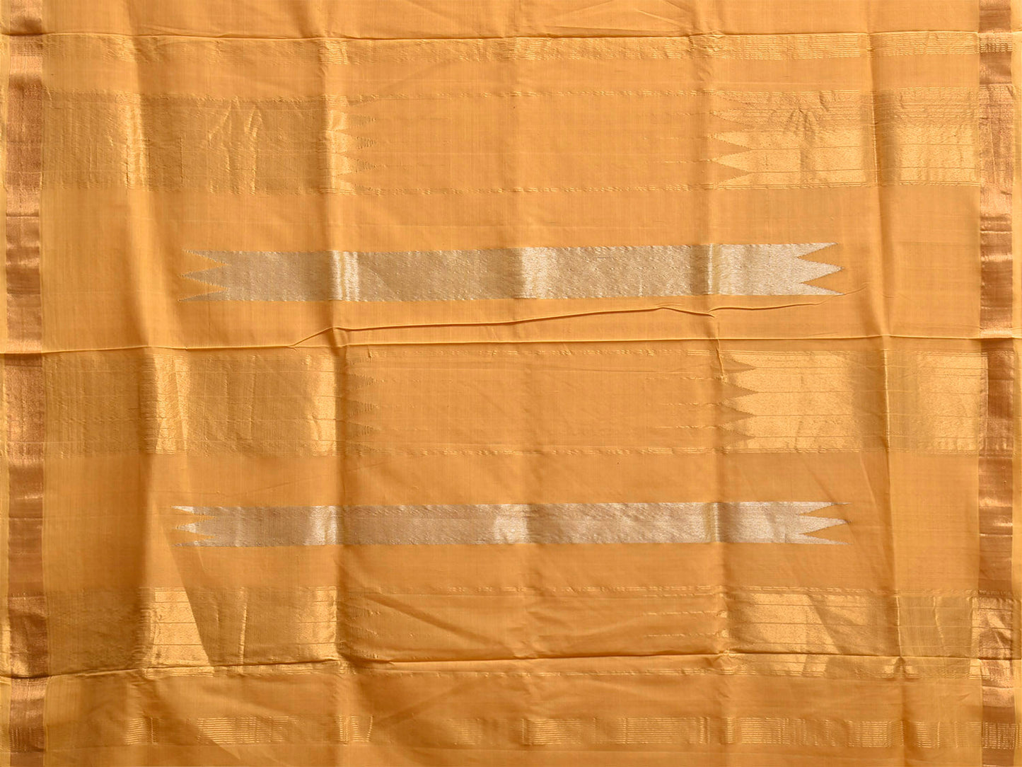 Yellow Khadi Cotton Handloom Saree with Body Buta And Zari Pallu Design No Blouse kh0748