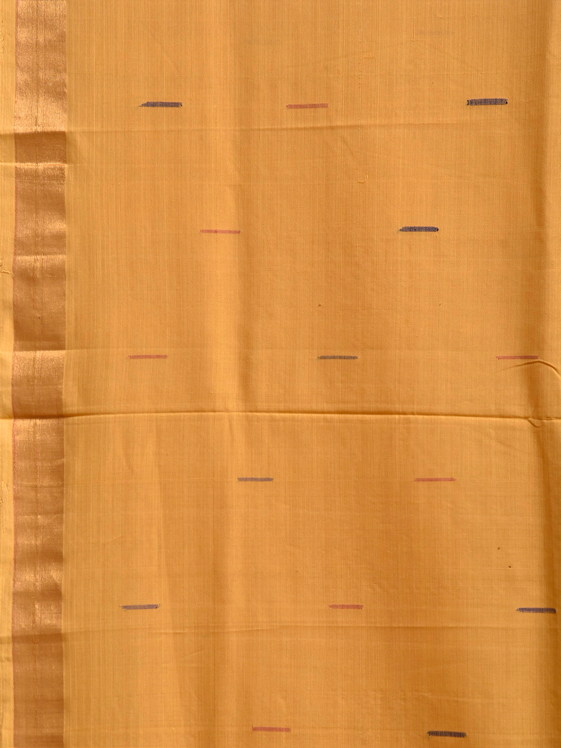 Yellow Khadi Cotton Handloom Saree with Body Buta And Zari Pallu Design No Blouse kh0748