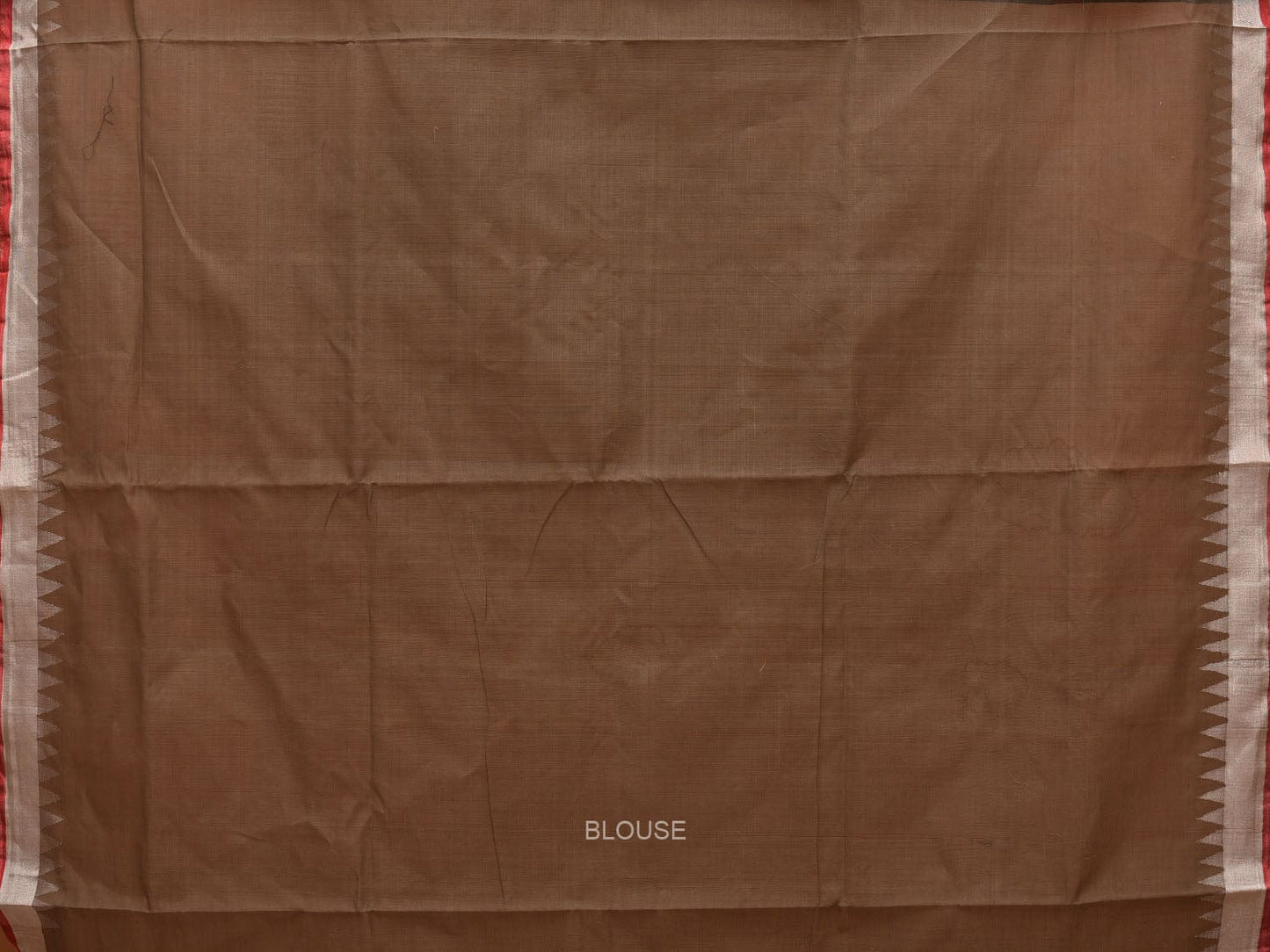 Khaki Khadi Cotton Handloom Saree with Circle Lotus Pallu Design kh0585