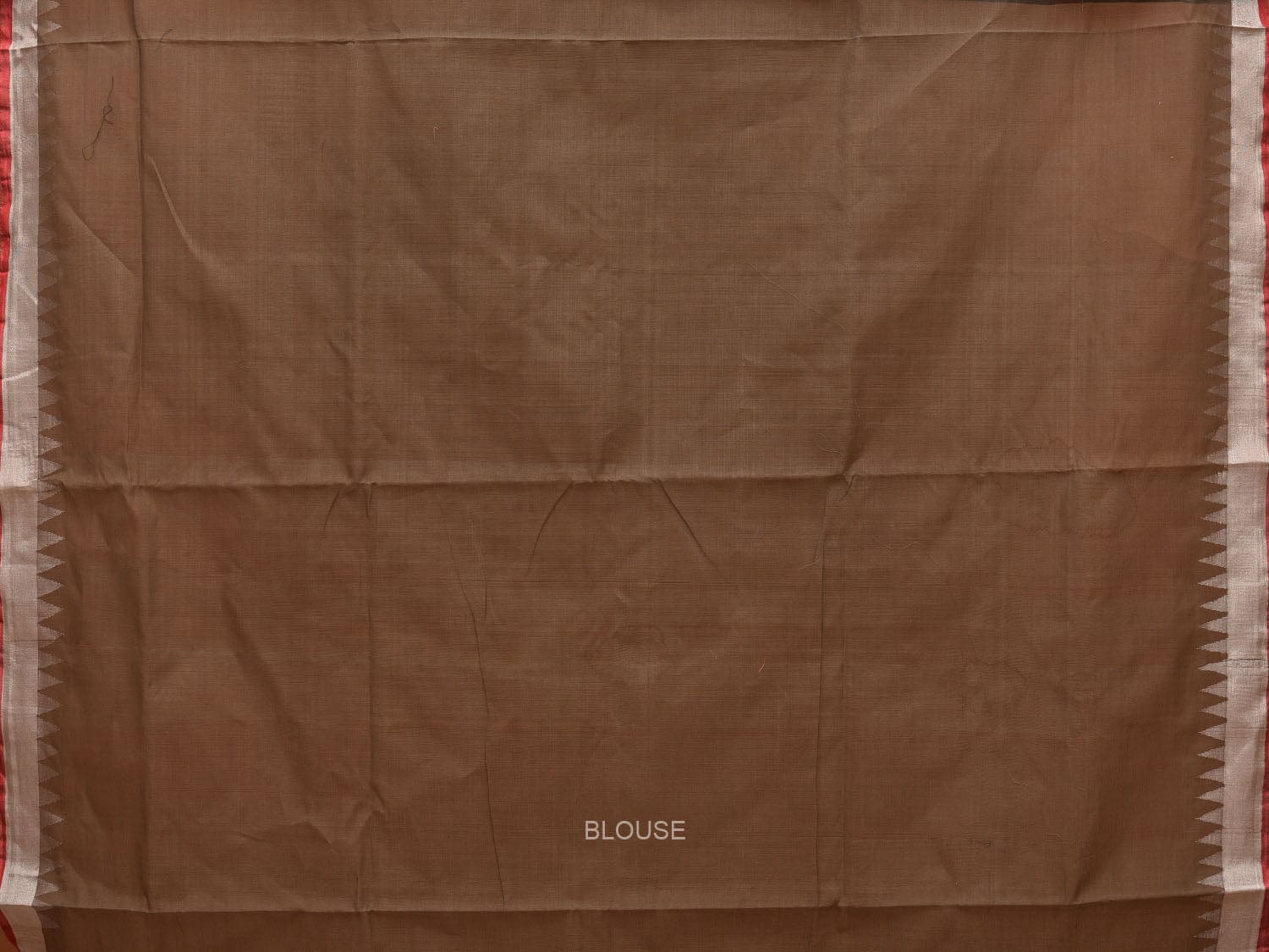 Khaki Khadi Cotton Handloom Saree with Circle Lotus Pallu Design kh0585