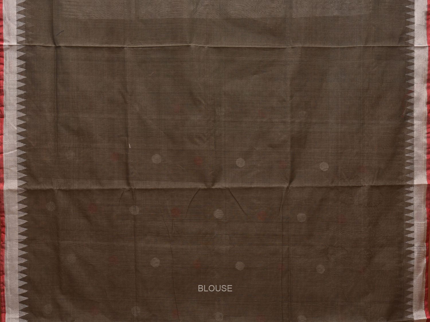 Khaki Khadi Cotton Handloom Saree with Lotus Pallu Design kh0583