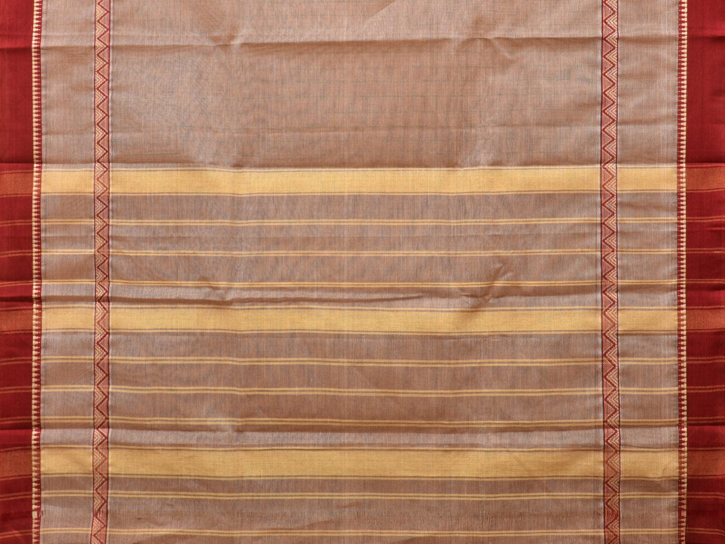 Khaki Narayanpet Cotton Handloom Saree with Big Border Design No Blouse np0771