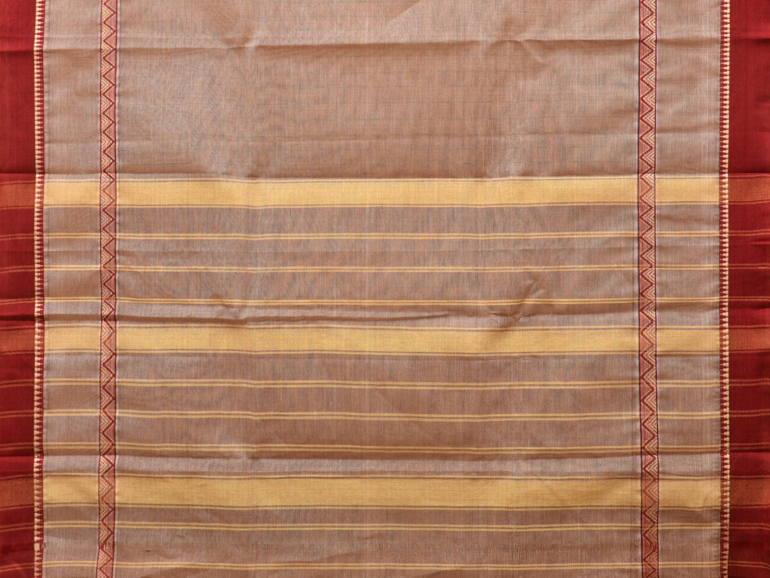 Khaki Narayanpet Cotton Handloom Saree with Big Border Design No Blouse np0771
