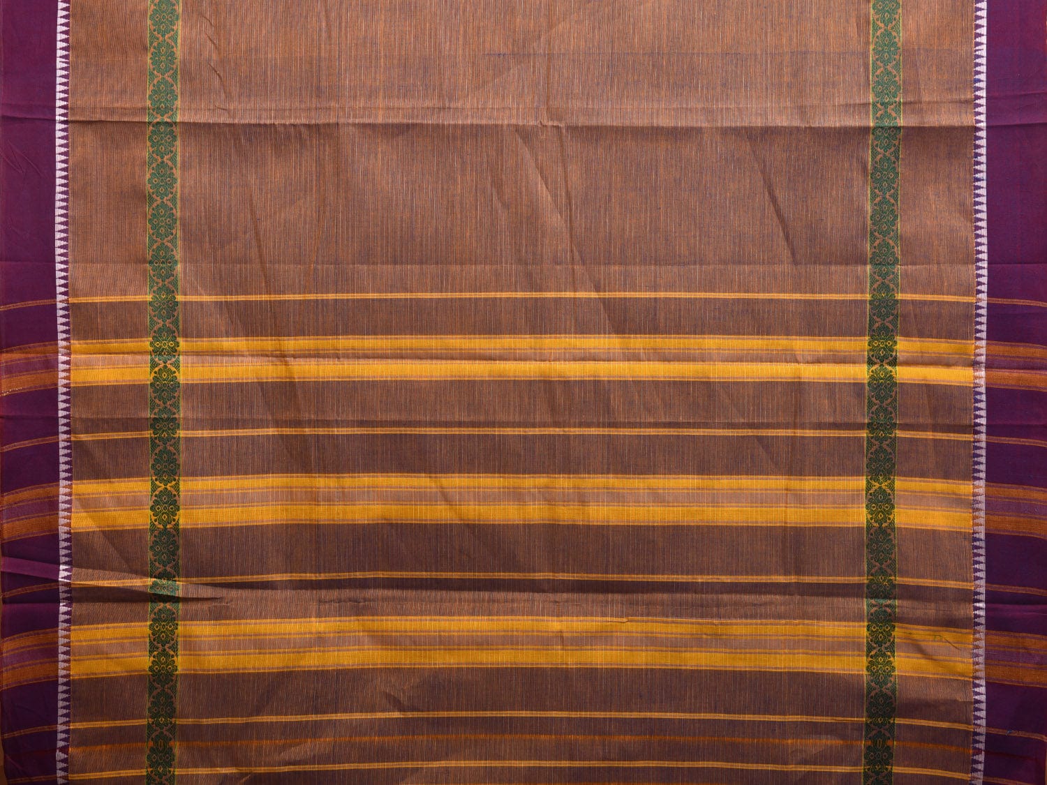 Khaki Narayanpet Cotton Handloom Saree with Big Border Design No Blouse np0924
