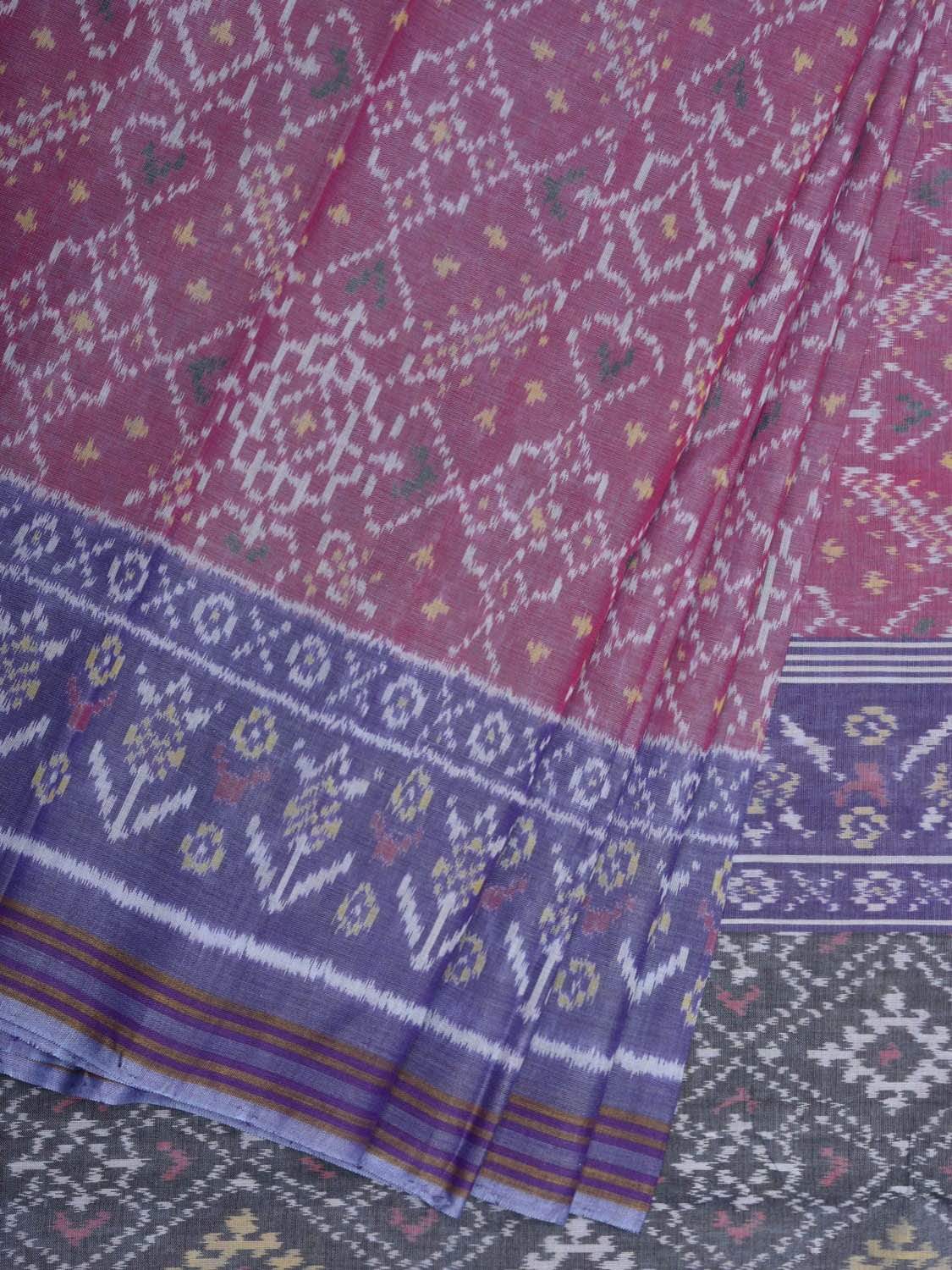 Lavender and Baby Pink Pochampally Ikat Cotton Handloom Saree with All Over Body Design i0631