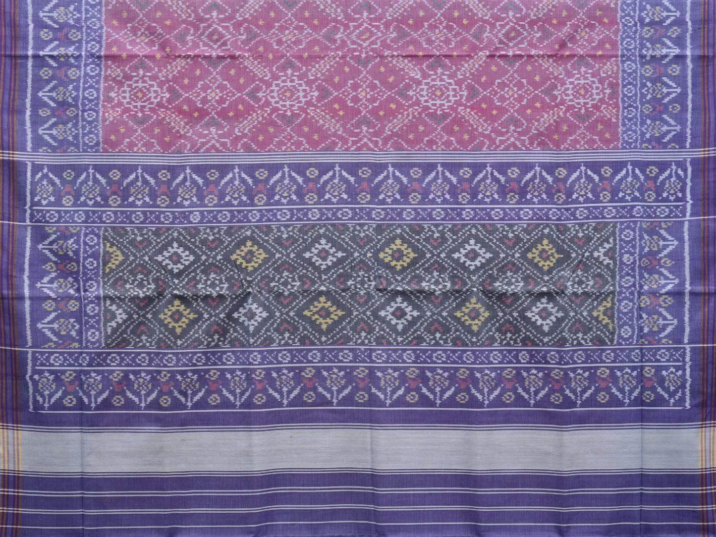 Lavender and Baby Pink Pochampally Ikat Cotton Handloom Saree with All Over Body Design i0631
