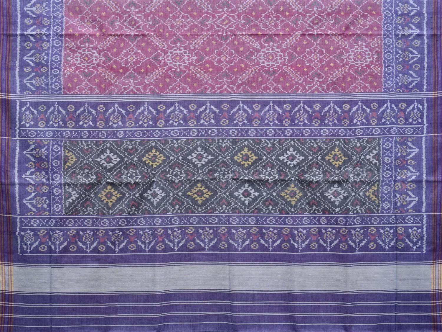 Lavender and Baby Pink Pochampally Ikat Cotton Handloom Saree with All Over Body Design i0631