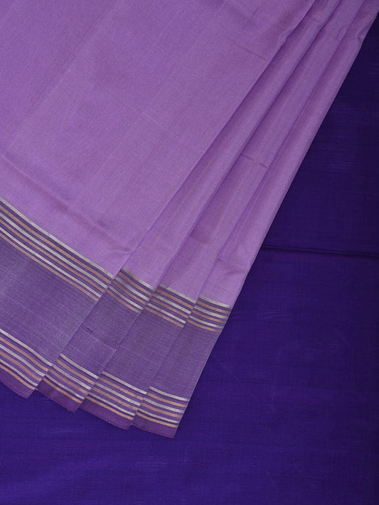 Lavender and Dark Blue Uppada Silk Handloom Saree with Big Checks Design u2366