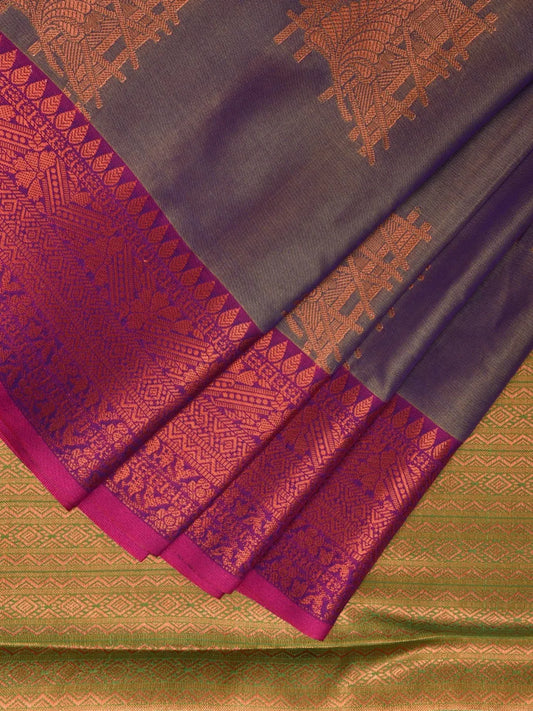 Lavender and Pink Katan Silk Saree with Border and Body Butta Design b0147ds