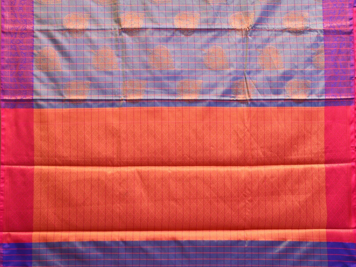 Lavender and Violet Katan Silk Saree with Border Checks and Body Butta Design b0144ds