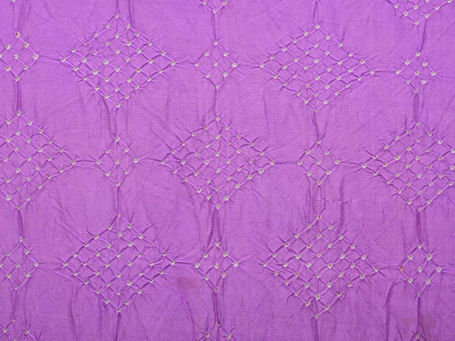 Lavender Bandhani Kanchipuram Silk Handloom Saree with Kalamkari Pallu and Blouse Design bn0396