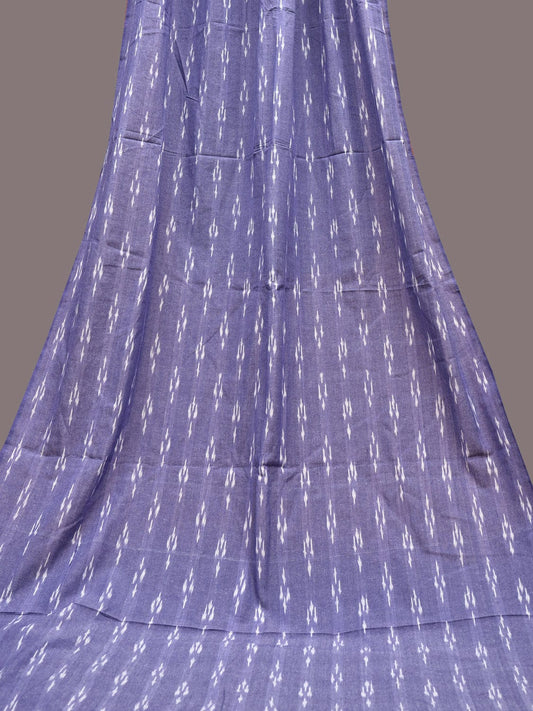 Lavender Ikat Cotton Handloom 2.5mts Fabric with All Over Buta Design f0265