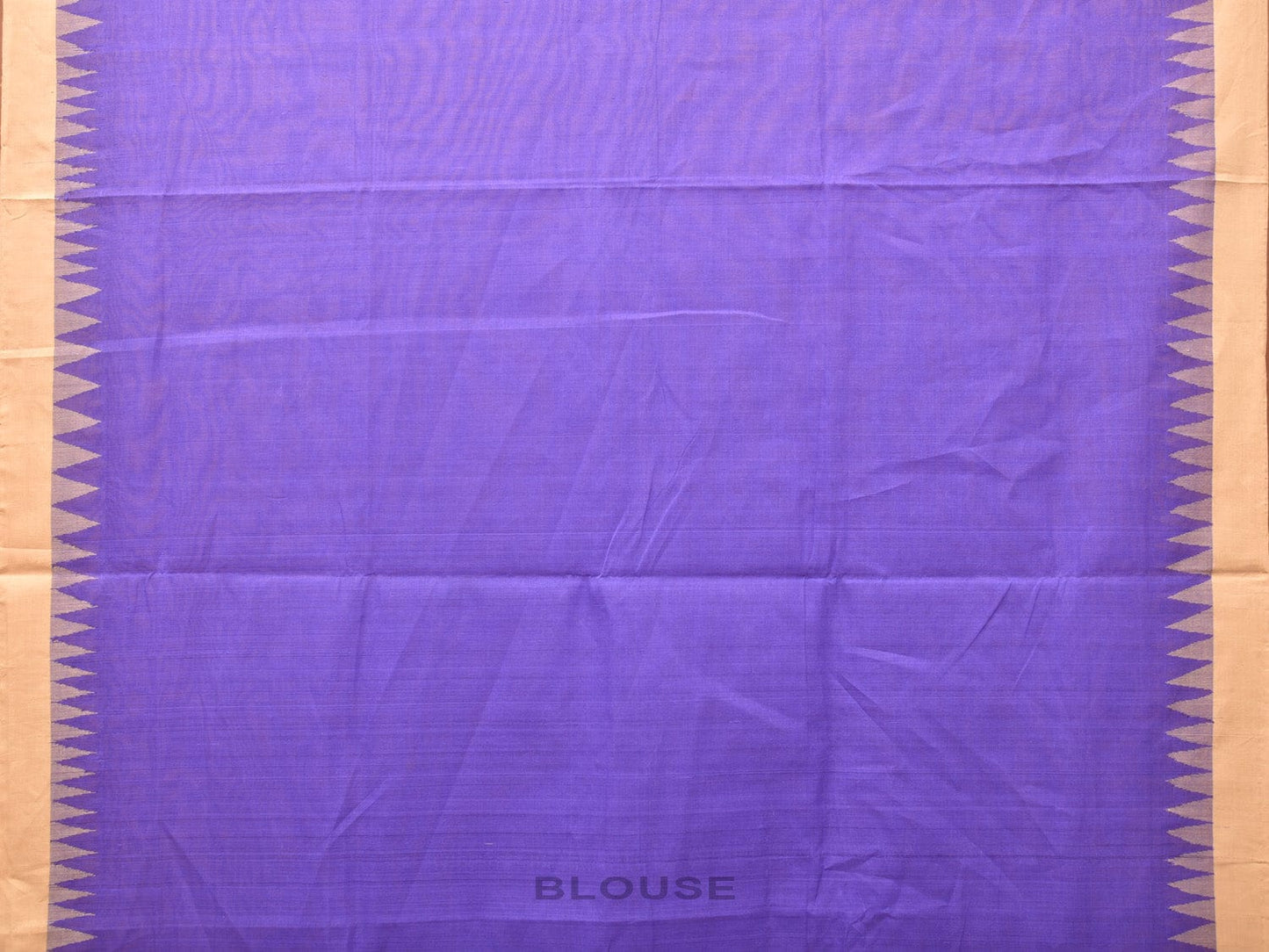 Lavender Khadi Cotton Handloom Plain Saree with Temple Border Design kh0625