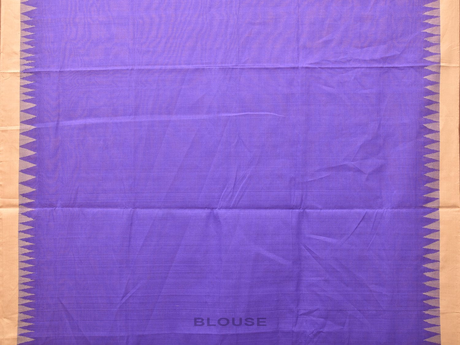Lavender Khadi Cotton Handloom Plain Saree with Temple Border Design kh0625