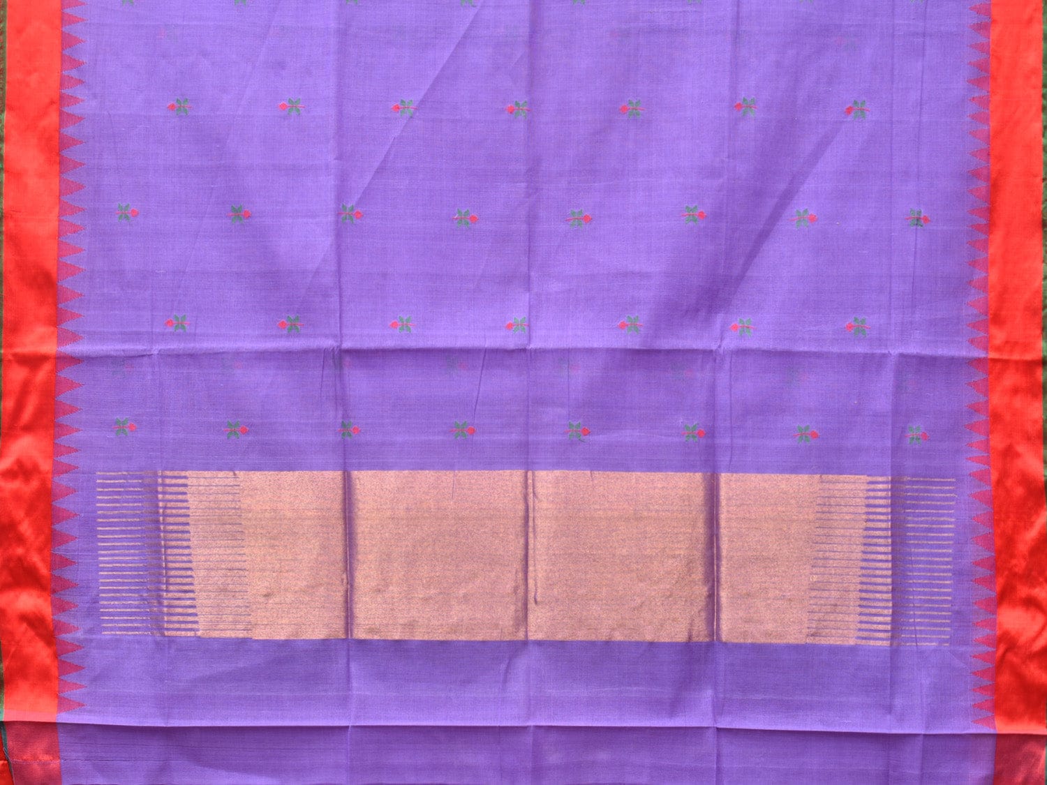 Lavender Khadi Cotton Handloom Saree with Jamdani Body Buta Design kh0628