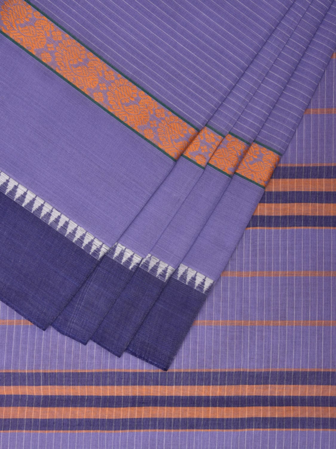 Lavender Narayanpet Cotton Handloom Saree with Big Border Design No Blouse np0948