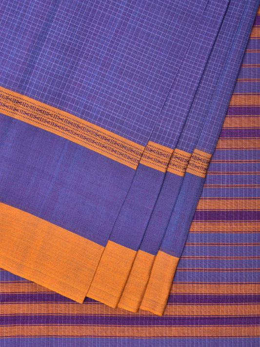 Lavender Narayanpet Cotton Handloom Saree with One Side Big Border Design No Blouse np0780