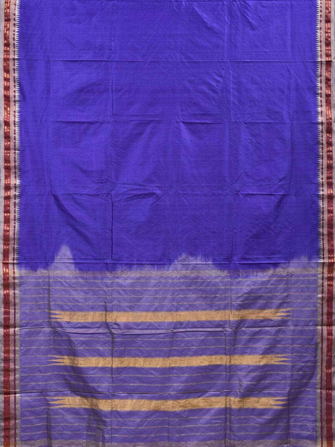 Lavender Narayanpet Silk Handloom Plain Saree with Small Traditional Border Design np0465