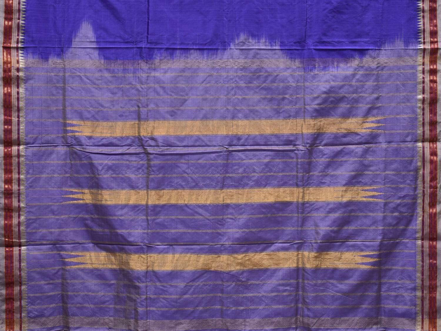 Lavender Narayanpet Silk Handloom Plain Saree with Small Traditional Border Design np0465