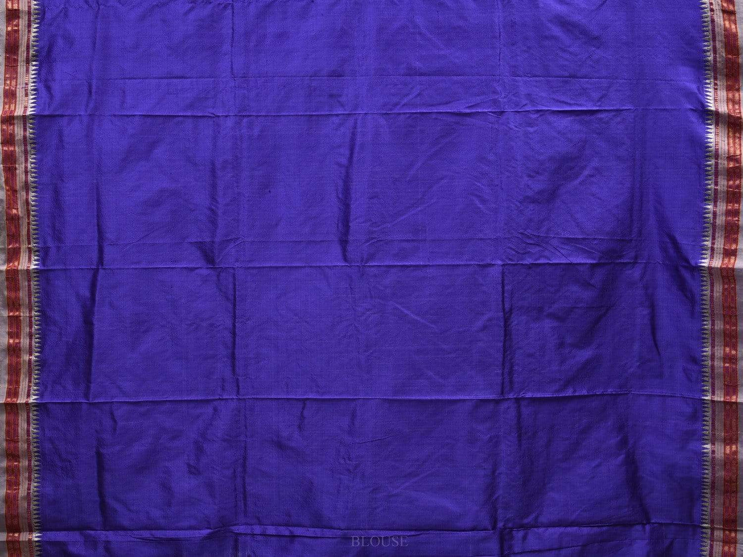 Lavender Narayanpet Silk Handloom Plain Saree with Small Traditional Border Design np0465