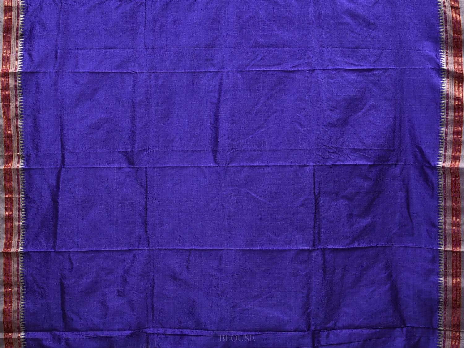 Lavender Narayanpet Silk Handloom Plain Saree with Small Traditional Border Design np0465