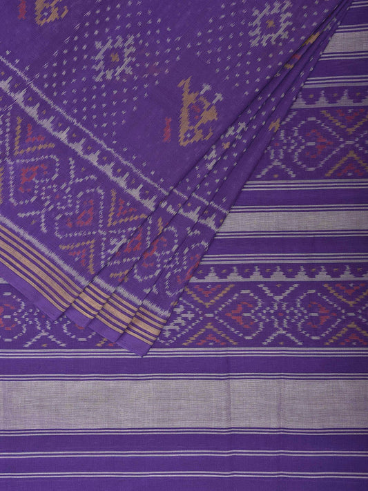 Lavender Pochampally Ikat Cotton Handloom Saree with Elephant and Parrot Design i0878