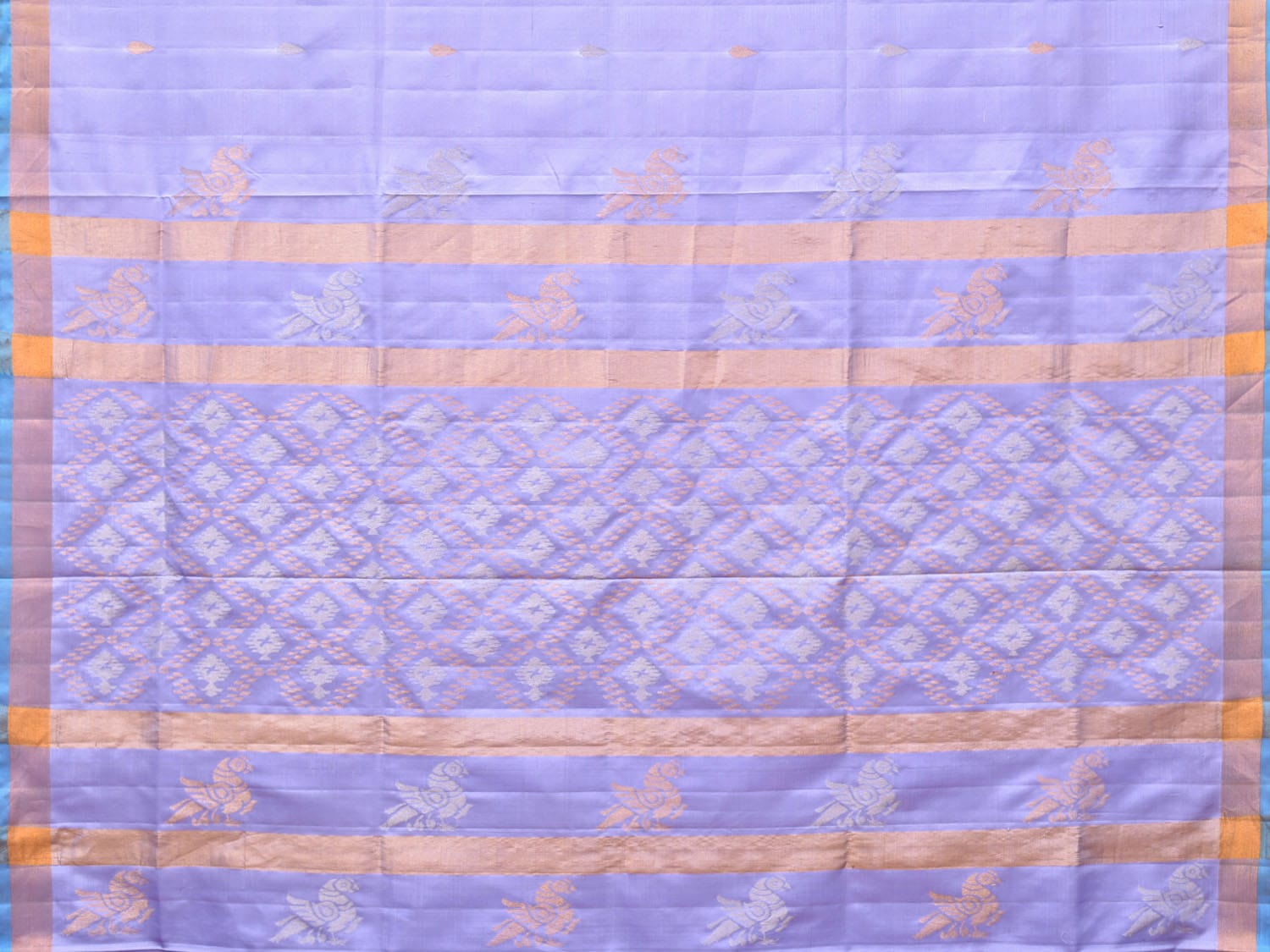 Lavender Uppada Silk Handloom Saree with Bird and Jamdani Pallu Design u2039