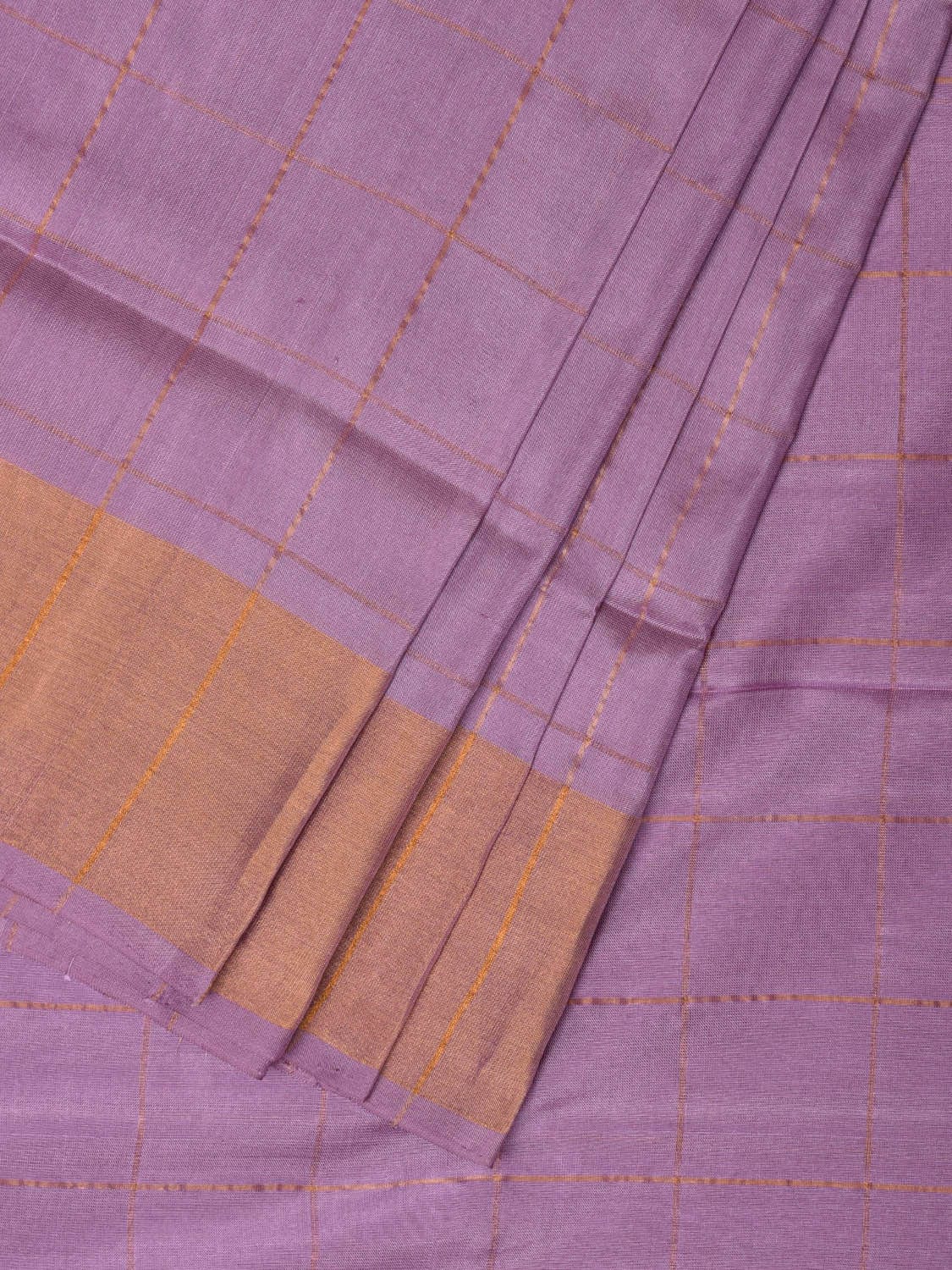 Lavender Uppada Silk Handloom Saree with Checks Design u2141