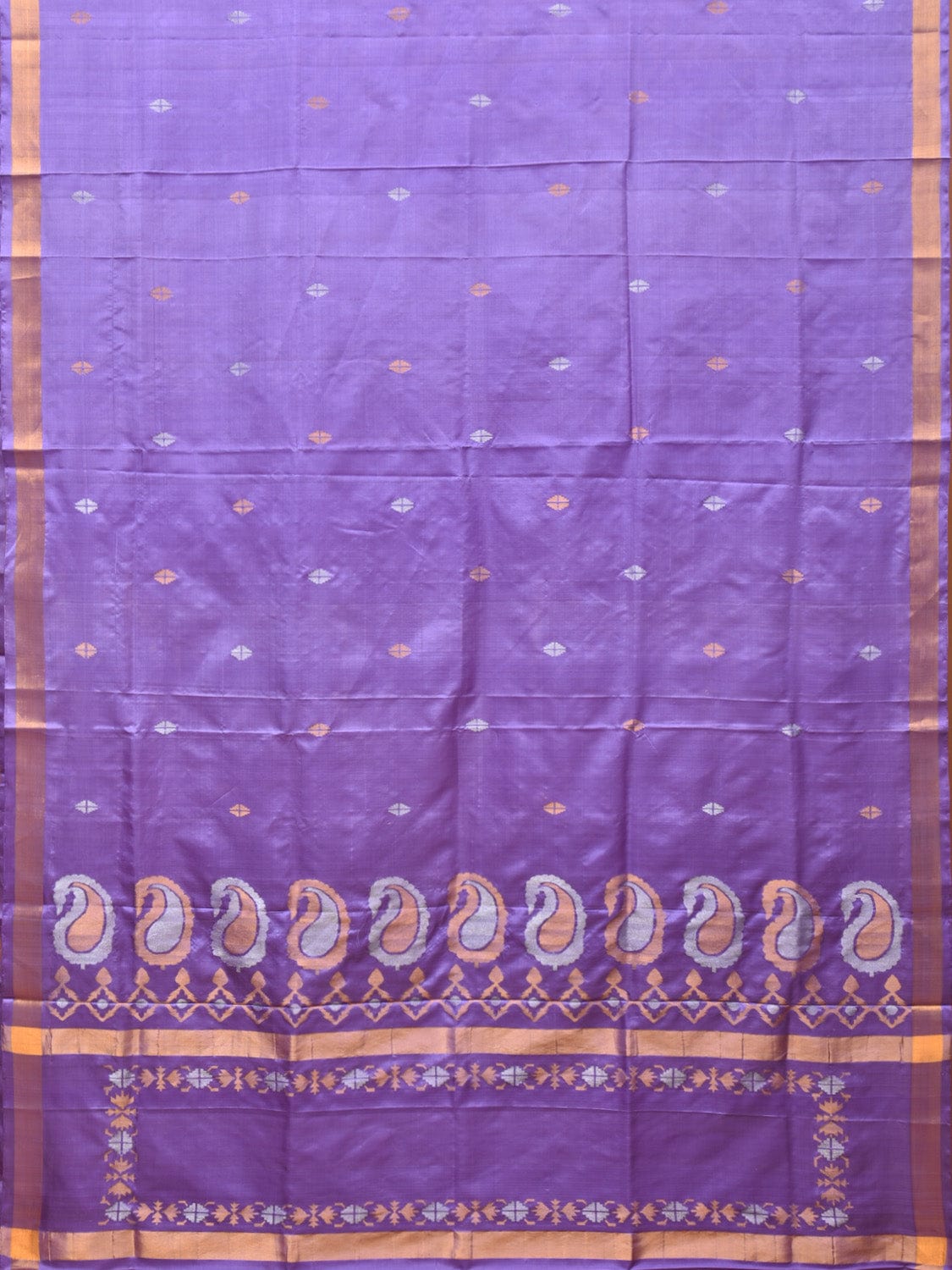 Lavender Uppada Silk Handloom Saree with Mango Pallu Design u2062